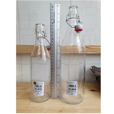 Chai thủy tinh tròn 500ml, 1000ml nắp gài