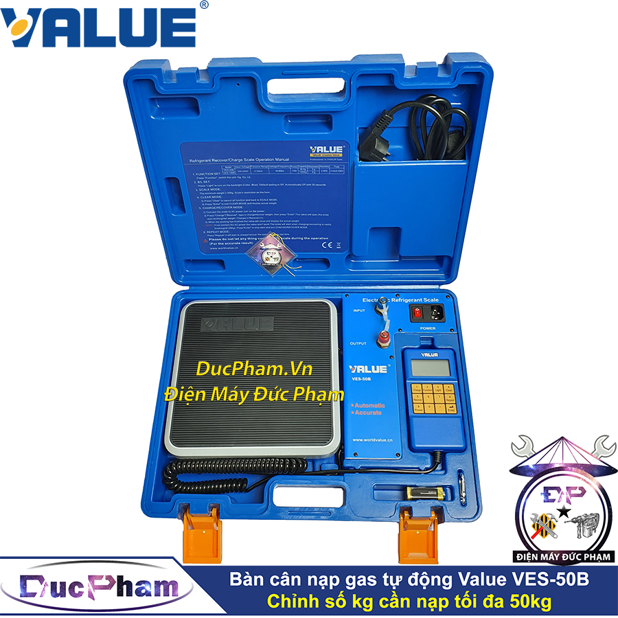 Bàn cân nạp gas tự động Value VES-50B ( Công Ty ) - chất liệu cao cấp, an toàn, sản phẩm được kiểm tra kĩ lưỡng