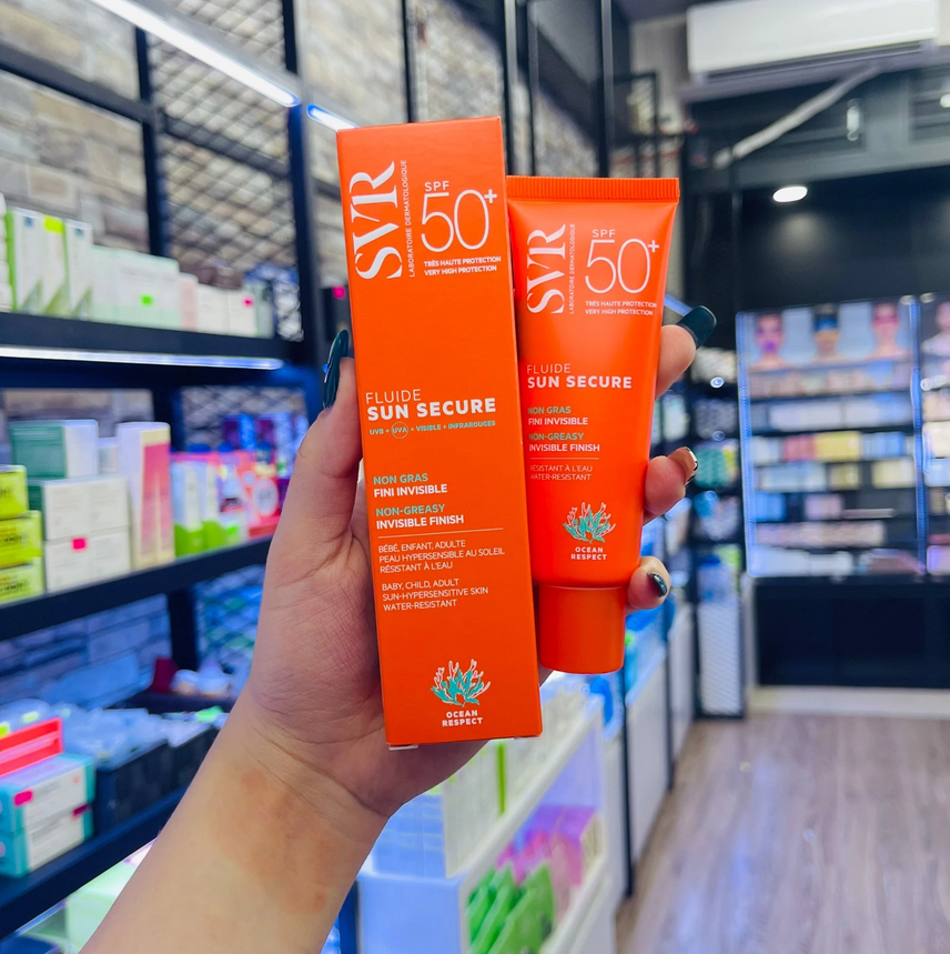 Kem chống nắng svr trong suốt, không nhờn rít spf50+ 50ml sun secure fluide 50ml