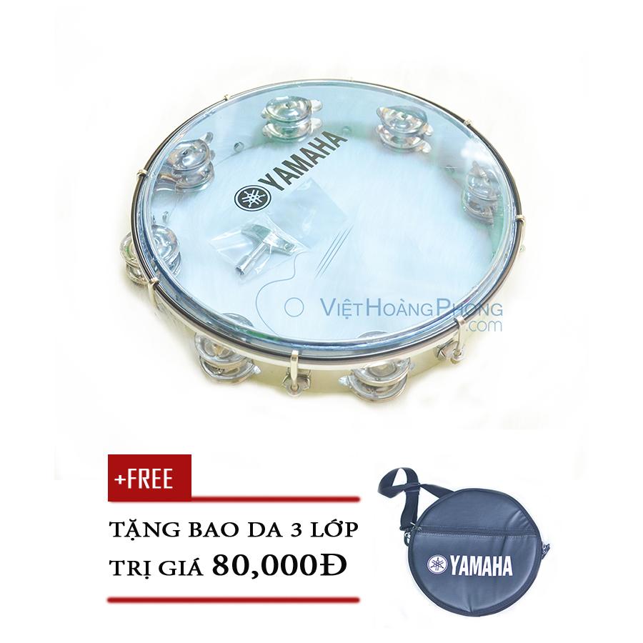 [HCM]Trống lắc tay - trống gõ bo - Tambourine Yamaha MT6-102B (Xanh Trong) + Bao da 3 lớp - HappyLive Shop