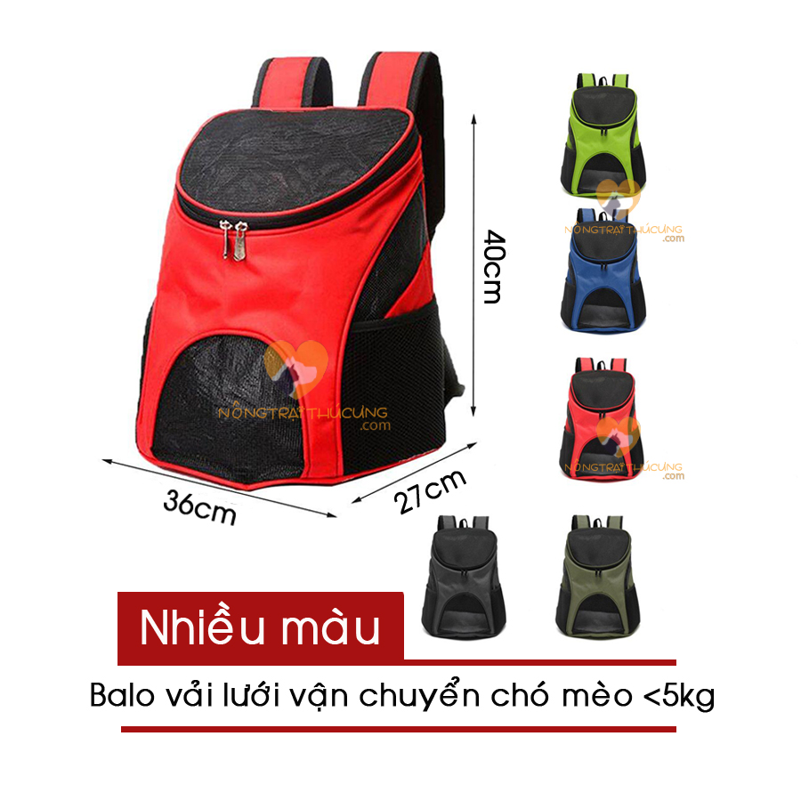 Balo lưới vận chuyển chó mèo - màu ngẫu nhiên -