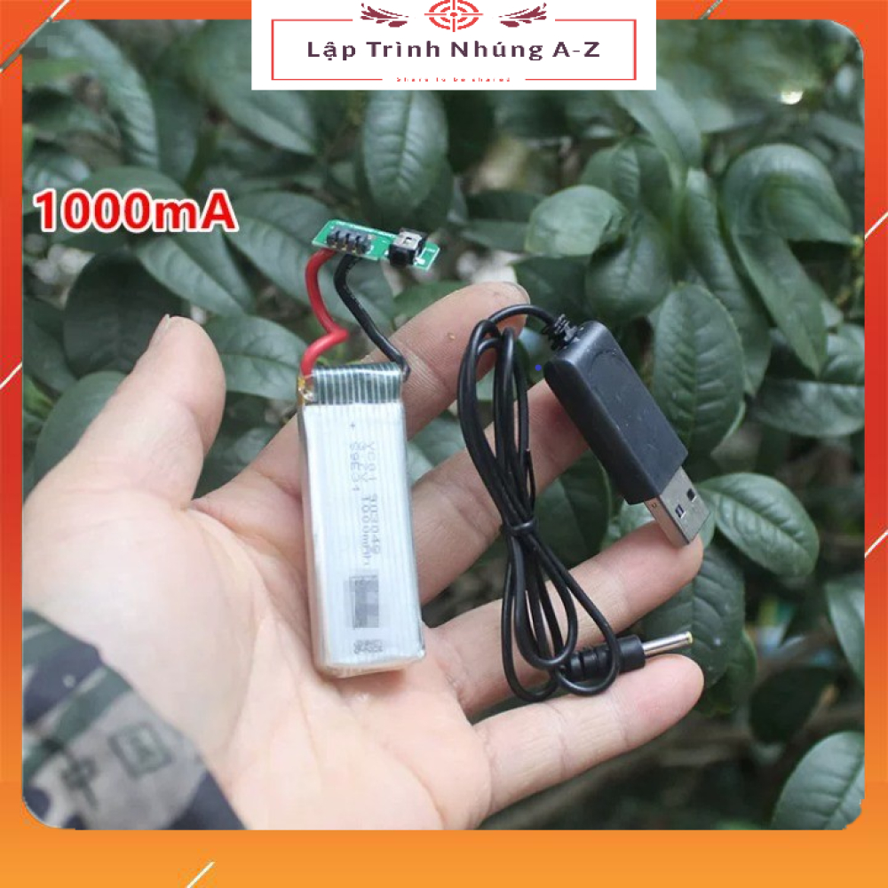 [Lập Trình Nhúng A-Z][G191] Pin Lithium 3.7V Cho Máy Bay Mô Hình 25C Kèm Cáp Sạc USB