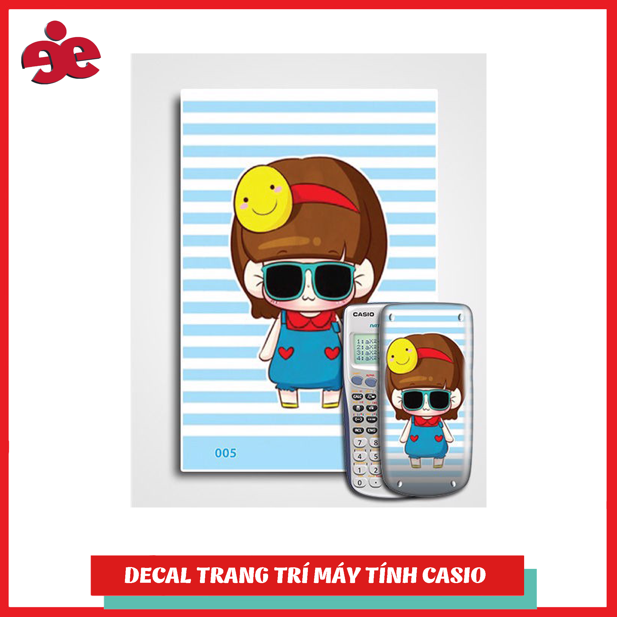 Decal trang trí máy tính casio/vinacal -005