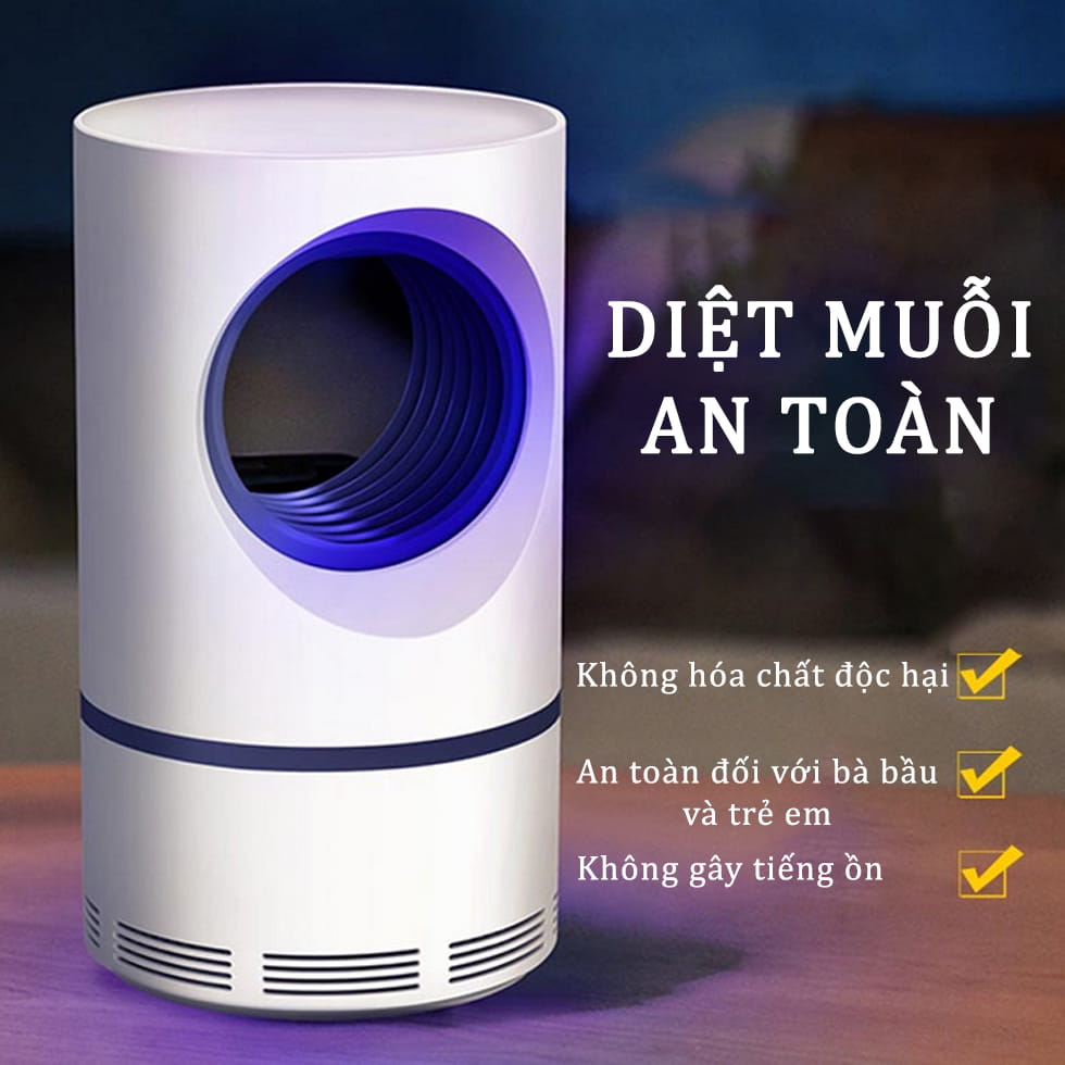 Đèn bắt muỗi và diệt côn trùng quang điện tử tháp tròn dgs kiêm đèn ngủ, đèn diệt muỗi cảm ứng ánh sáng wd6 cắm cổng usb thông minh, an toàn
