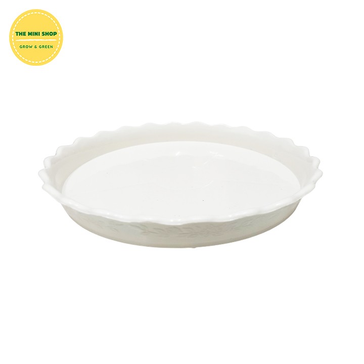 Đĩa lót chậu hoa màu trắng nhiều size - dĩa nhựa lót chậu cây