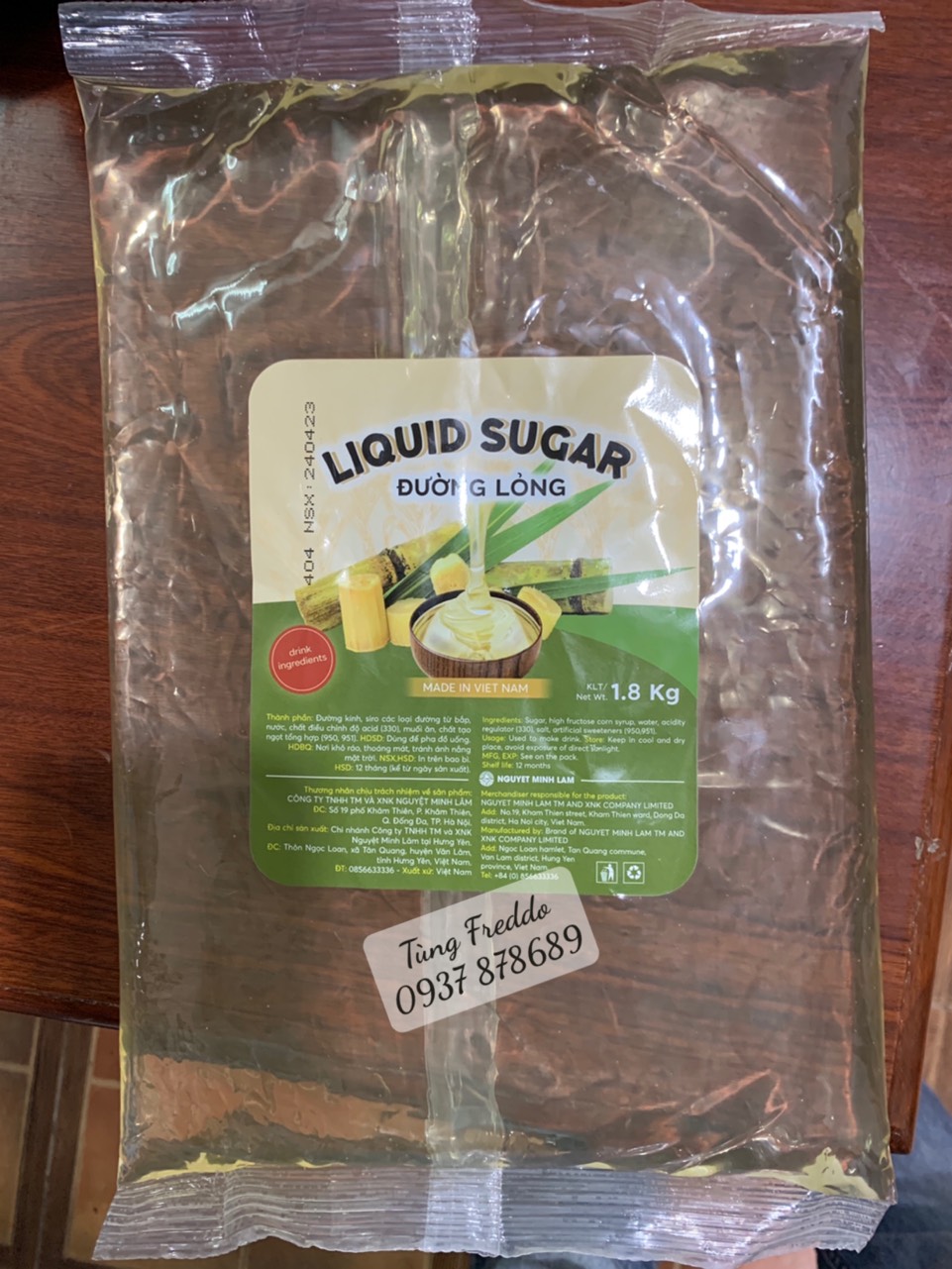 Syrup đường lỏng pha chế - đường nước pha chế krub.o gói 1.8kg