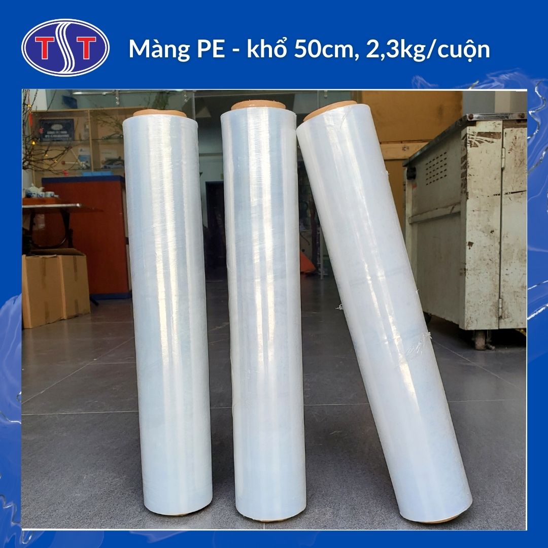 Màng pe bọc hàng, khổ 50cm, 2,3kg/cuộn