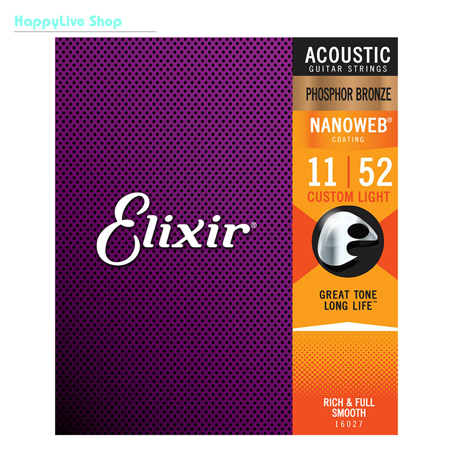 [HCM][CHÍNH HÃNG USA] Elixir 16002 / 16027 Size 10-11 Dây Đàn Guitar Acoustic- HappyLive Shop