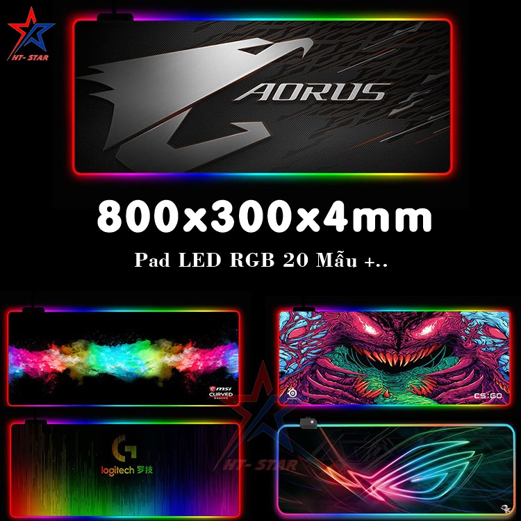 Lót chuột led rgb, pad chuột led rgb 80x30 ,siêu dày siêu bền chống nước