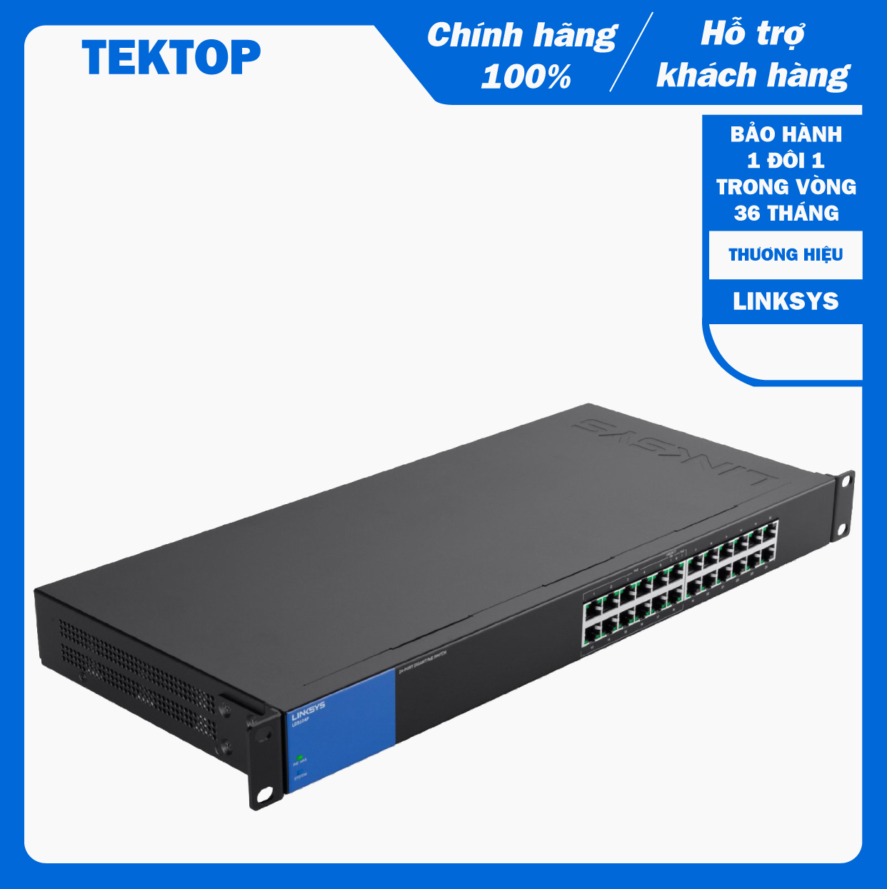 Bộ chia tín hiệu 24 cổng gigabit trong đó có 16 cổng poe linksys lgs124p