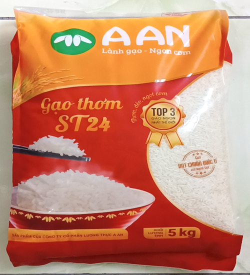 Gạo thơm a an st24 túi 5kg- hsd t11/2024