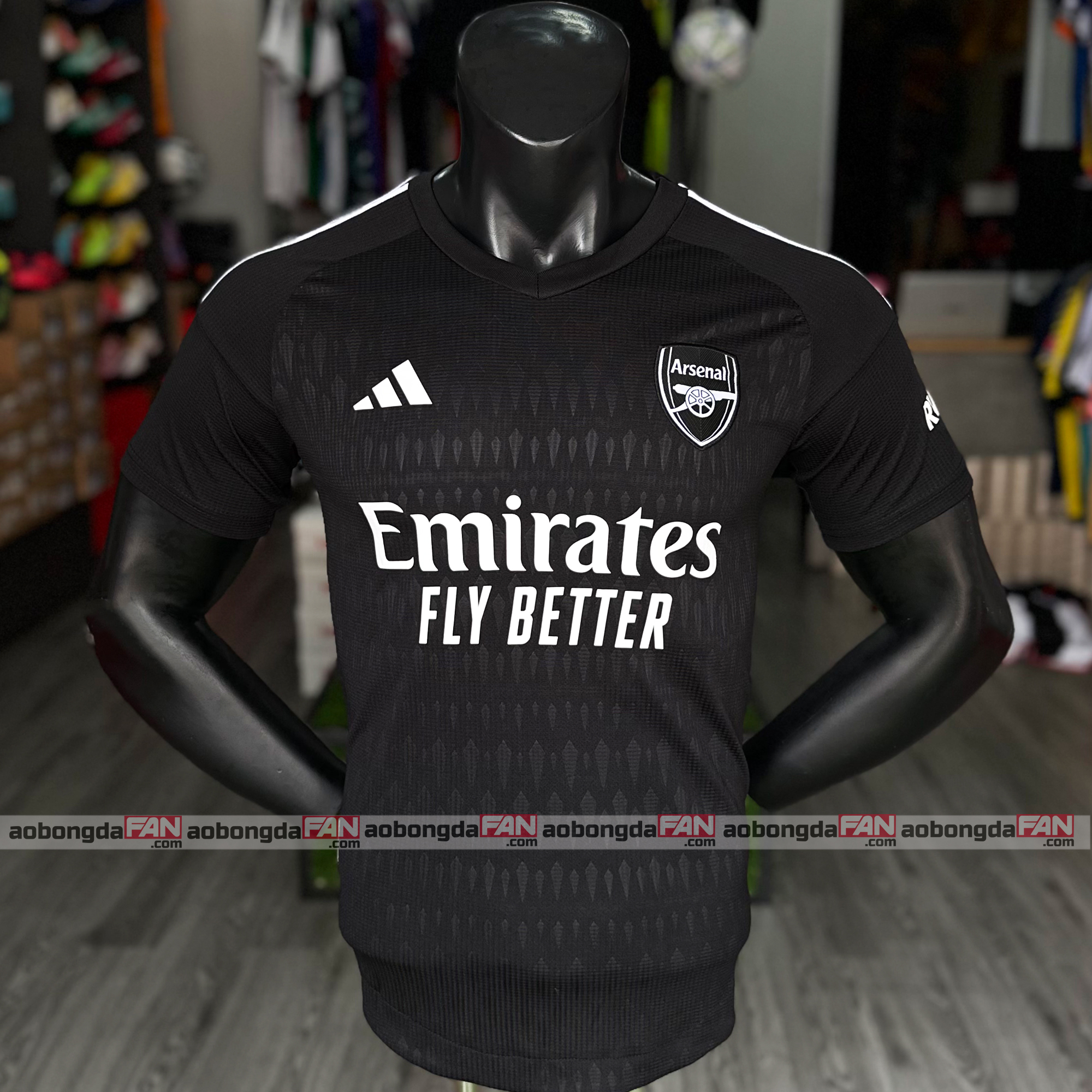 Bộ Quần Áo Bóng Đá Arsenal Đen Sân khách 2024 Hàng Thái