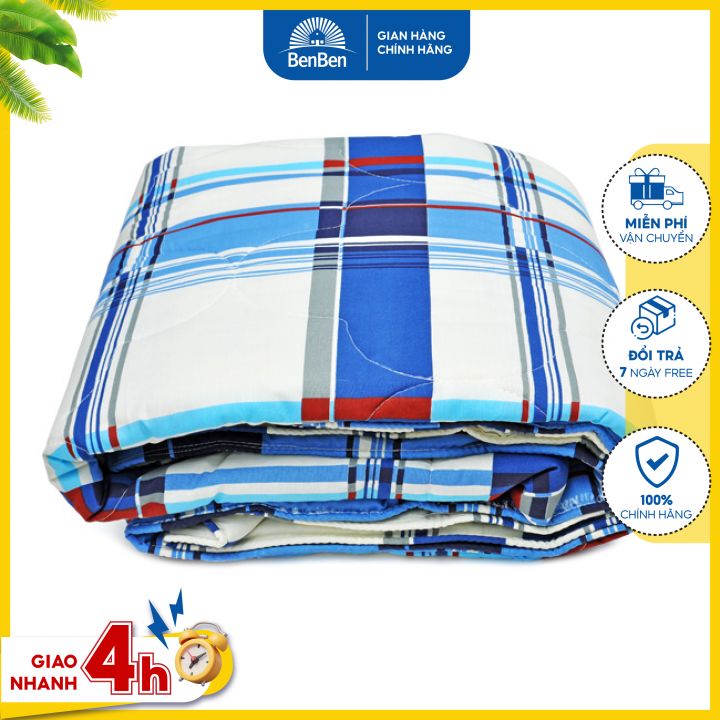 Chăn ngủ cotton chần bông không xù lông hàng VN size 160x200cm - chat chọn mẫu - Ben Ben