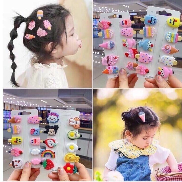 Combo 10 kẹp tóc dễ thương cute cho bé gái