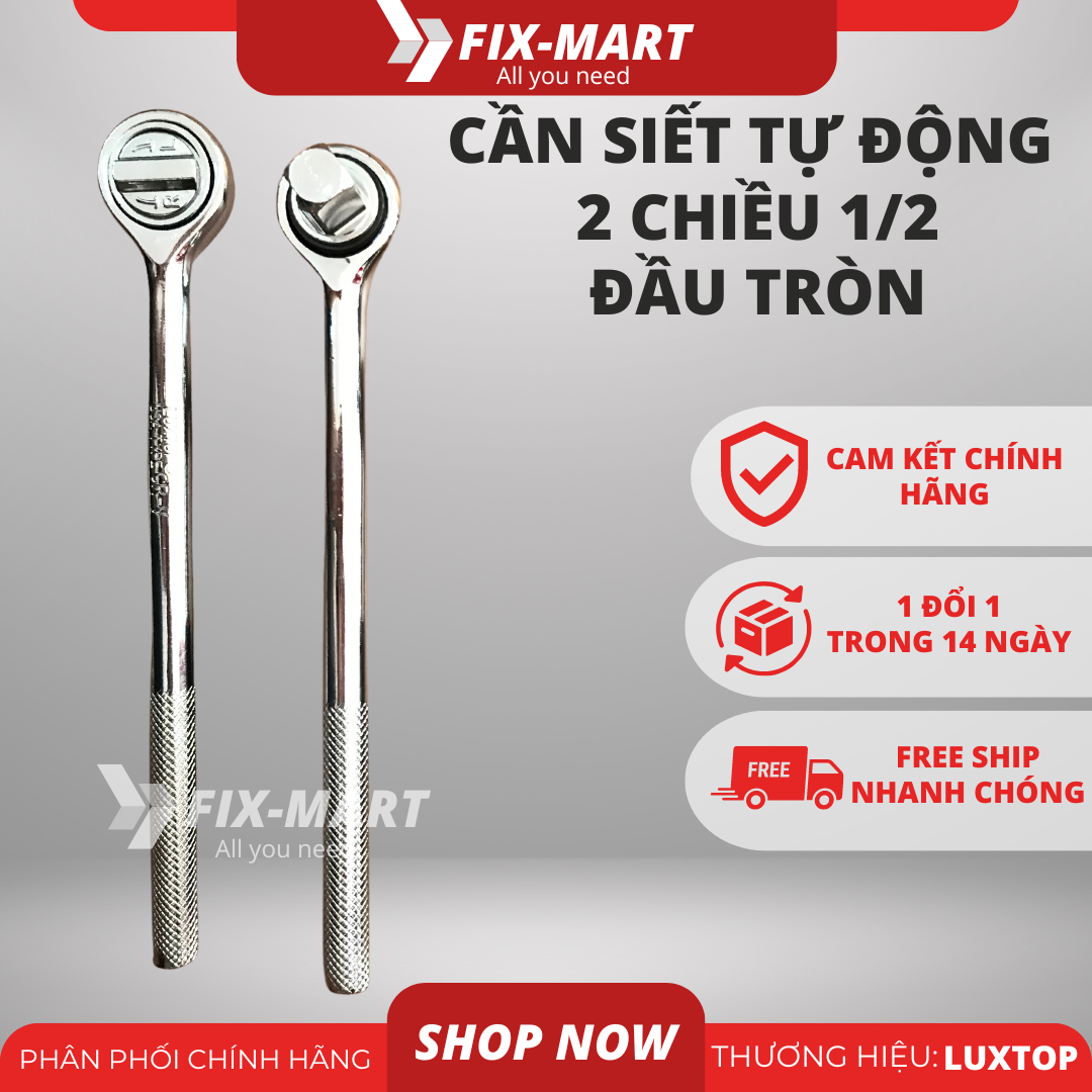 Cần siết tự động 1/2 có đảo chiều đầu tròn Luxtop