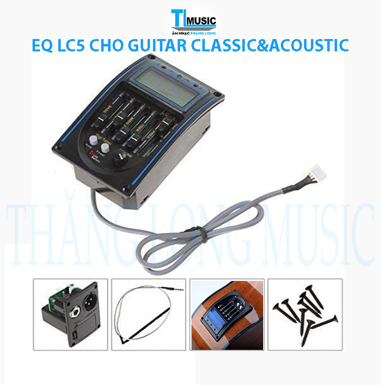 EQ LC-5 - Bộ Chỉnh Âm Đàn Guitar 5 Băng Tần Preamb EQ LC5 ( Kèm Sẵn Pin )