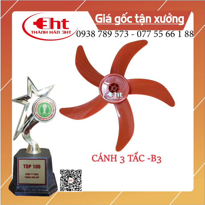 Cánh quạt 5 lá cam sải cánh 40cm xài quạt B4 loại 1 ( lỗ khuyết )