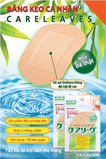BĂNG KEO CÁ NHÂN CAO CẤP SIÊU MỎNG CARELEAVES-NICHIBAN – NHẬT BẢN – CỠ LỚN