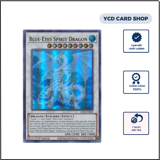 Thẻ bài Yugioh chính hãng Blue-Eyes Spirit Dragon Ultra Rare