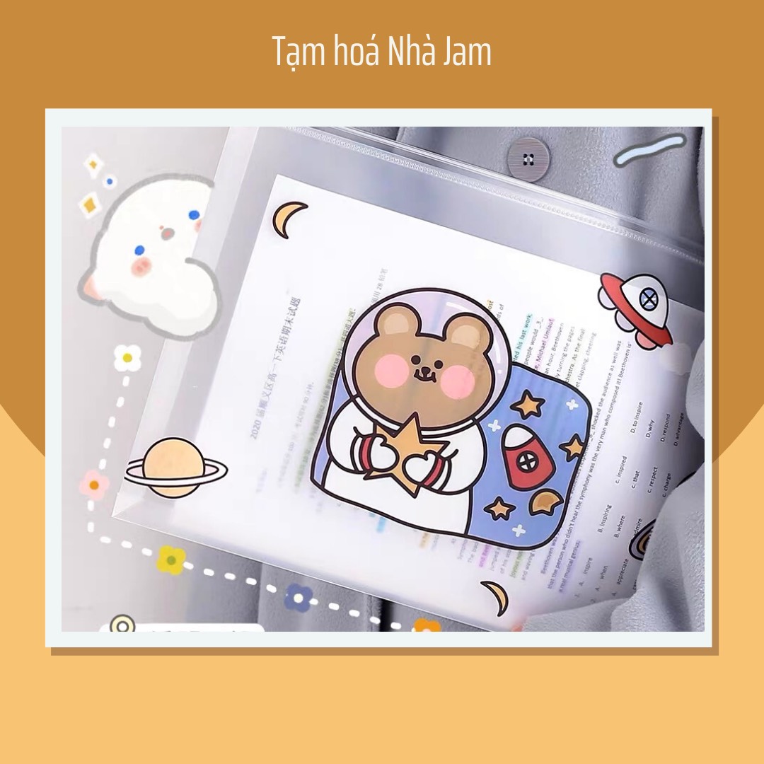 Túi đựng giấy A4, túi đựng hồ sơ, tài liệu, túi đựng giá rẻ, nhỏ gọn, nhiều hình bìa dễ thương