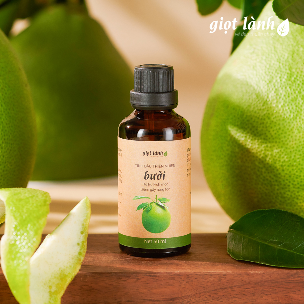 Tinh dầu bưởi nguyên chất tinh dầu thiên nhiên - kích mọc tóc giảm gãy rụng Giọt Lành 10ml - 50ml