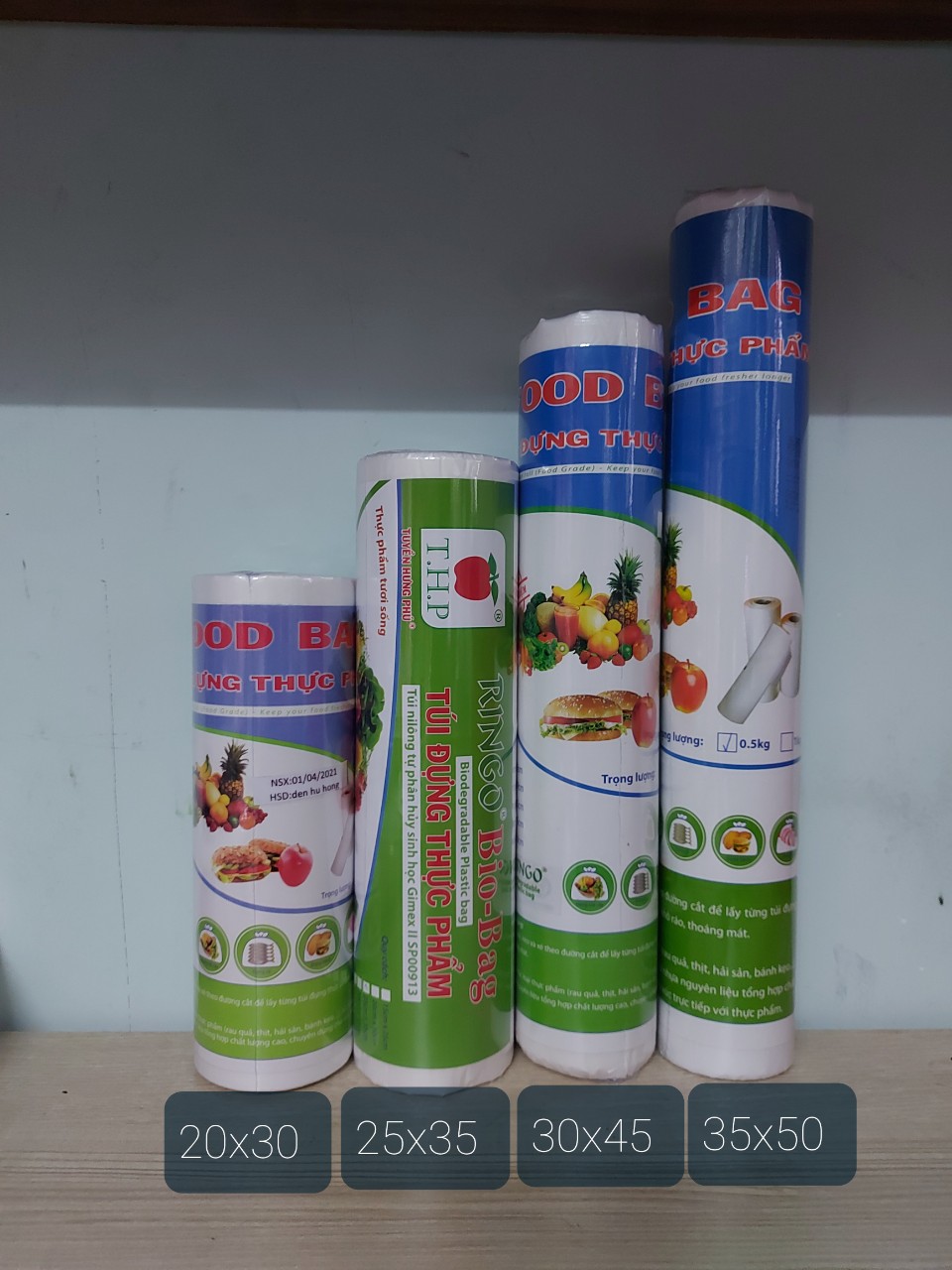 Túi Đựng Thực Phẩm Sinh Học Tự Huỷ-Cuộn 500gr