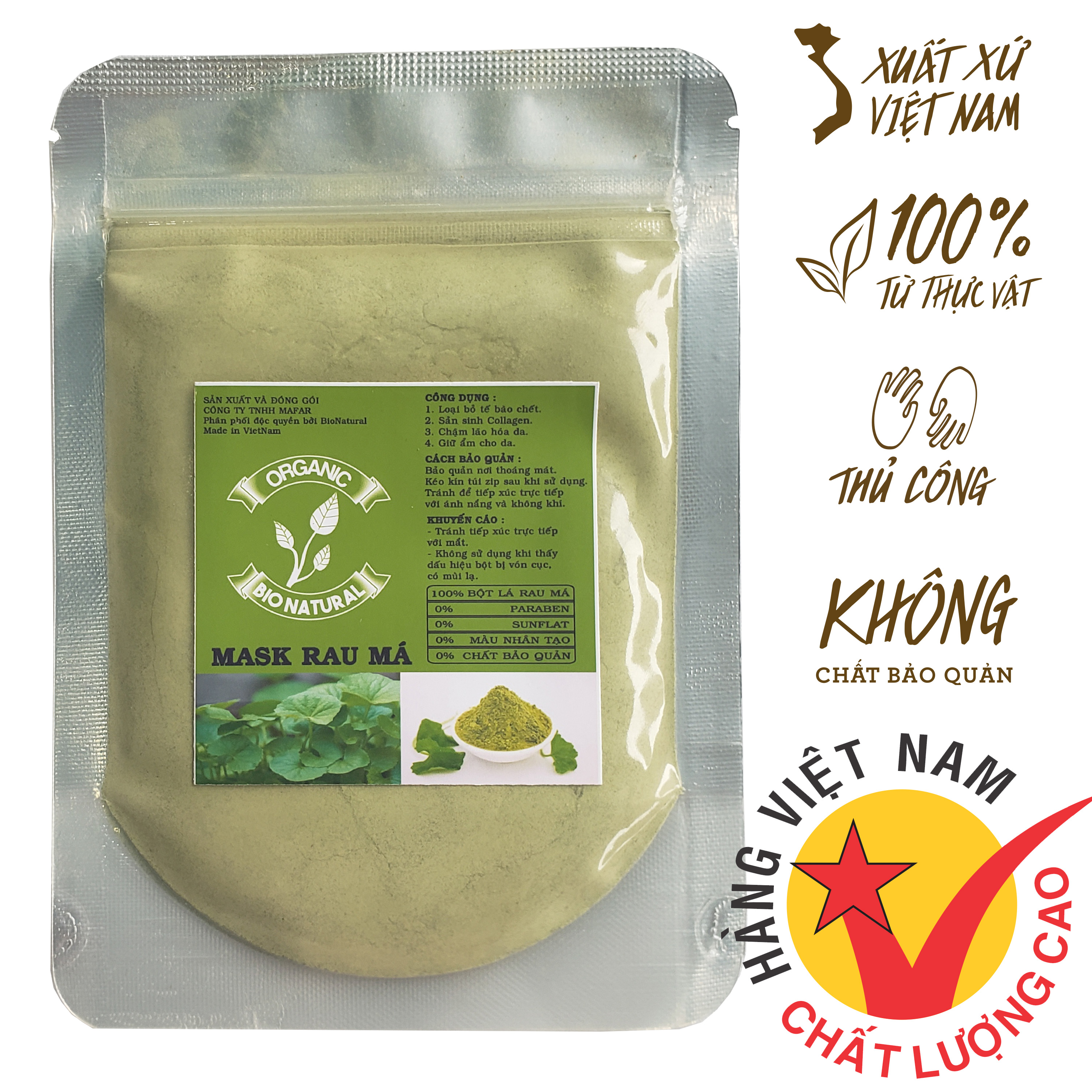 [HCM][BIONATURALVN] Bột mặt nạ Bột Rau Má HANDMADE
