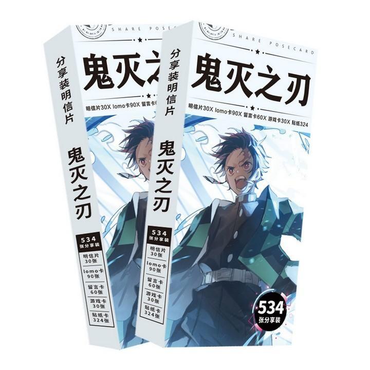 Postcard Kimetsu no yaiba Diệt quỷ cứu nhân hộp ảnh bộ ảnh có ảnh dán sticker lomo bưu thiếp
