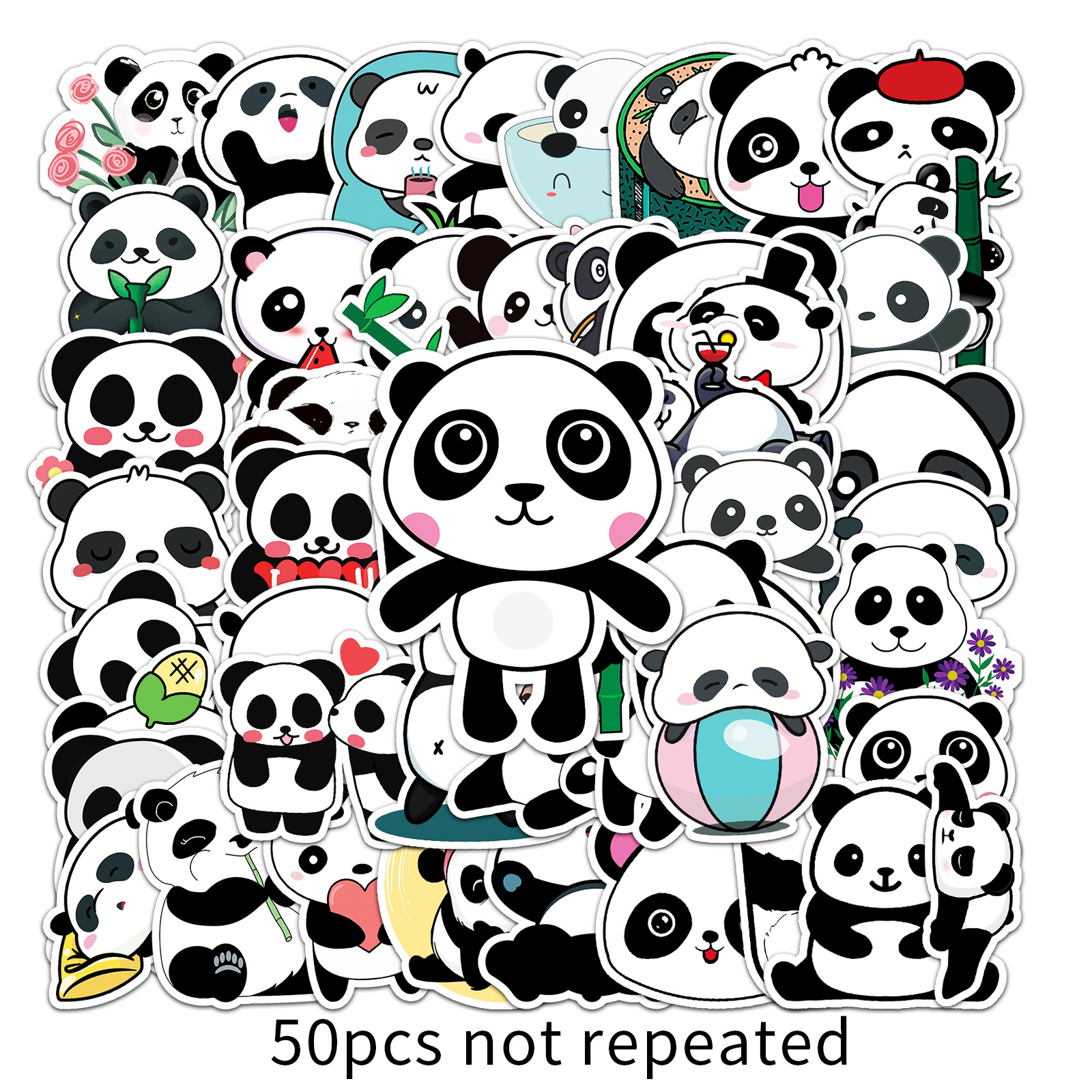 Dễ thương Panda văn phòng phẩm Sticker phim hoạt hình kawaii DIY động vật dán Đề can trang trí cho máy tính xách tay chai nước hành lý điện thoại di động