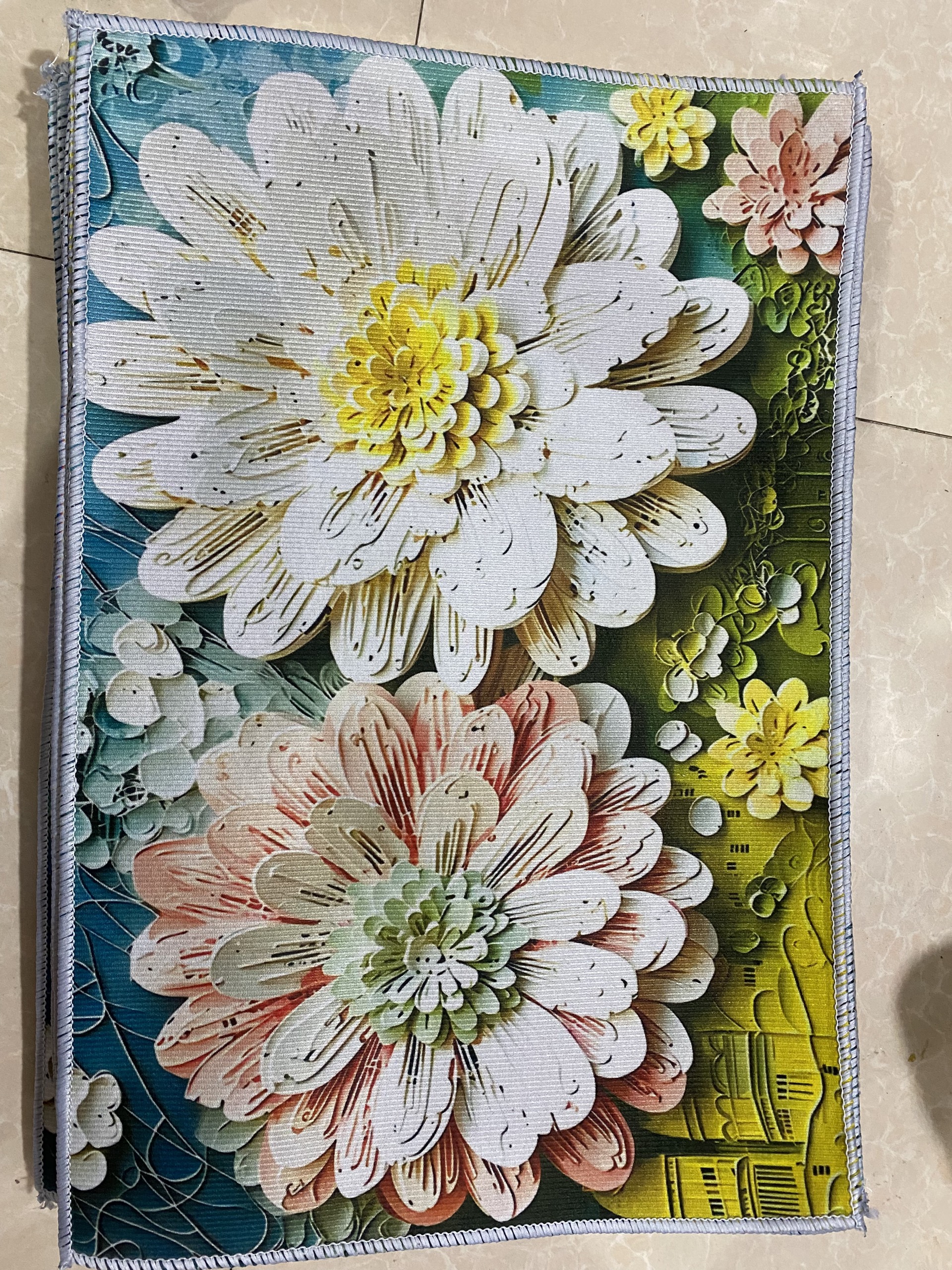 Thảm Lau Chân Bali Dạng Nỉ In Họa Tiết Dạng 5D Phong Cách Hội Họa, Thảm Chùi Chân - Kích Thước 40cm x 60cm dieulinhshop