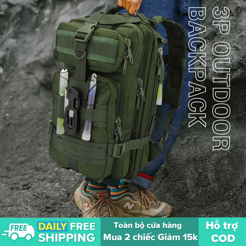 Homful 3P thể thao ngoài trời chiến thuật Ba lô ngụy trang 26L Đi Bộ Đường Dài Ba lô quân sự Fan Túi du lịch OT0173