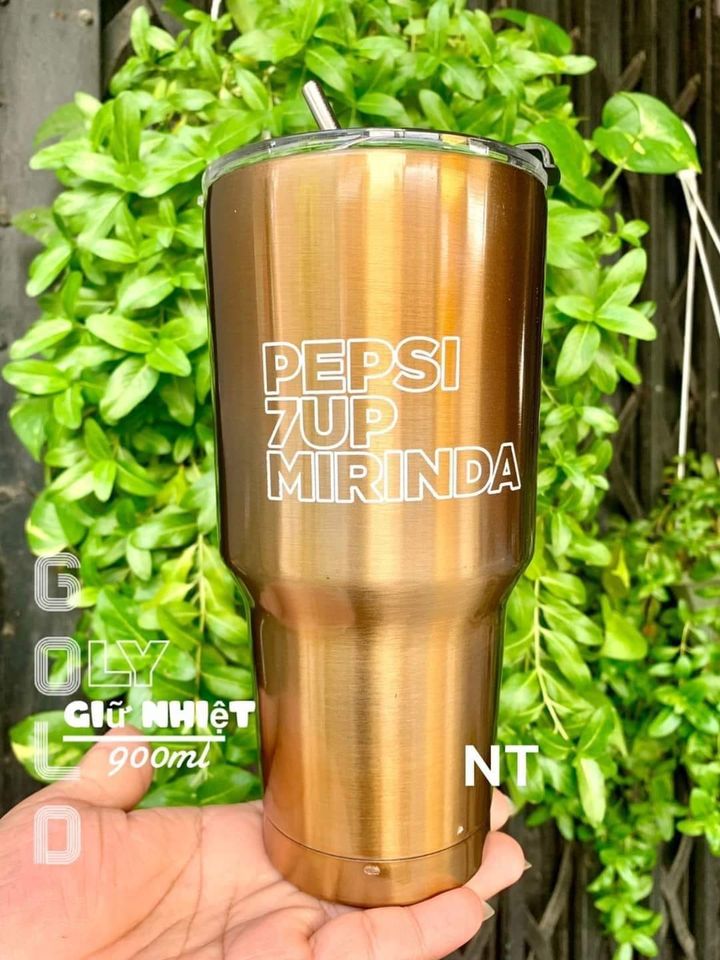 Ly giữ nhiệt pepsi vàng ánh kim/ rapviet white