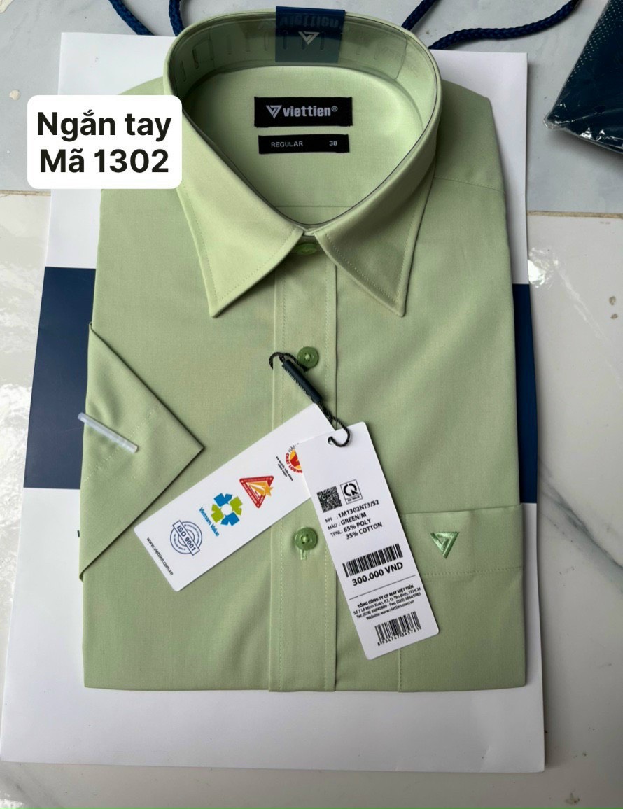 Áo sơ mi việt tiến ngắn tay giá 300k sale 210k