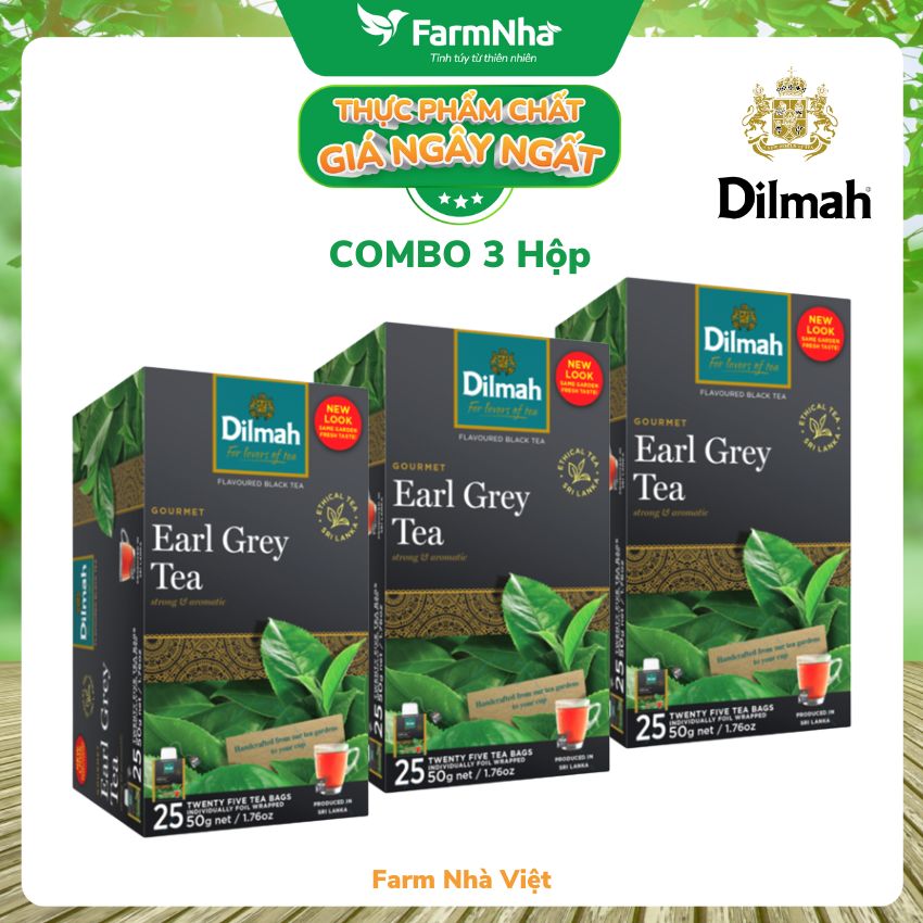 Trà Dilmah Premium Ceylon Earl Grey Tea 50g 25 túi x 2gr Trà Bá Tước Anh