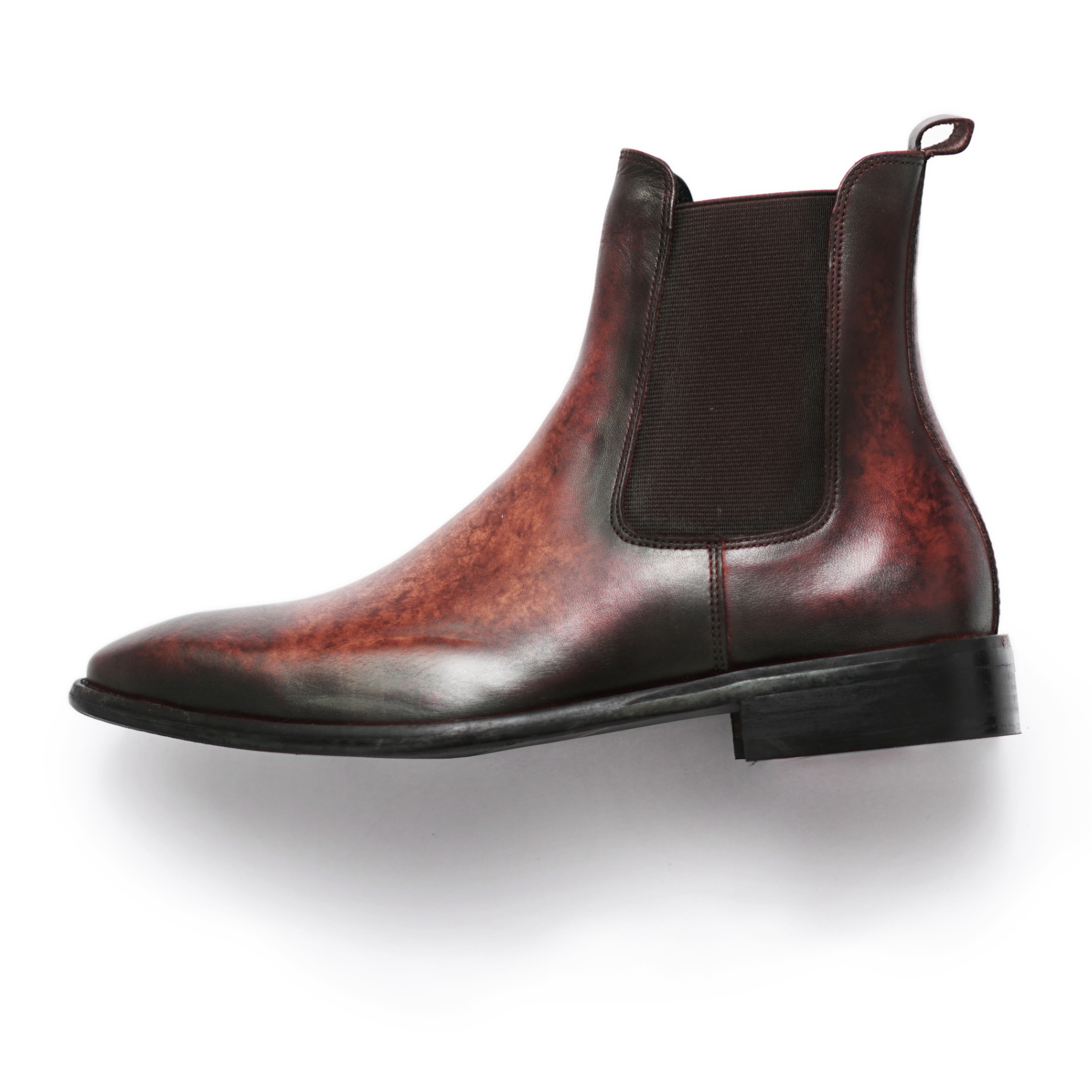 Giày Chelsea Boot da nam Lava màu nâu cao cổ, giày nam công sở màu nâu da thật nhập khẩu Vintage TONKIN AOTA