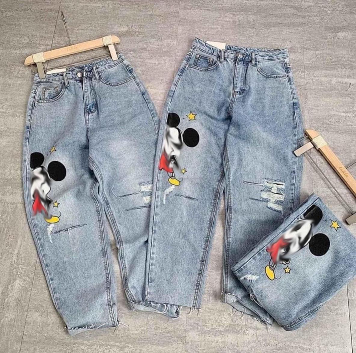 [HCM]( HÌNH THẬT ) QUẦN JEAN BAGGY NỮ THÊU HÌNH CHẤT BÒ CAO CẤP XINHSHOP94 EC001