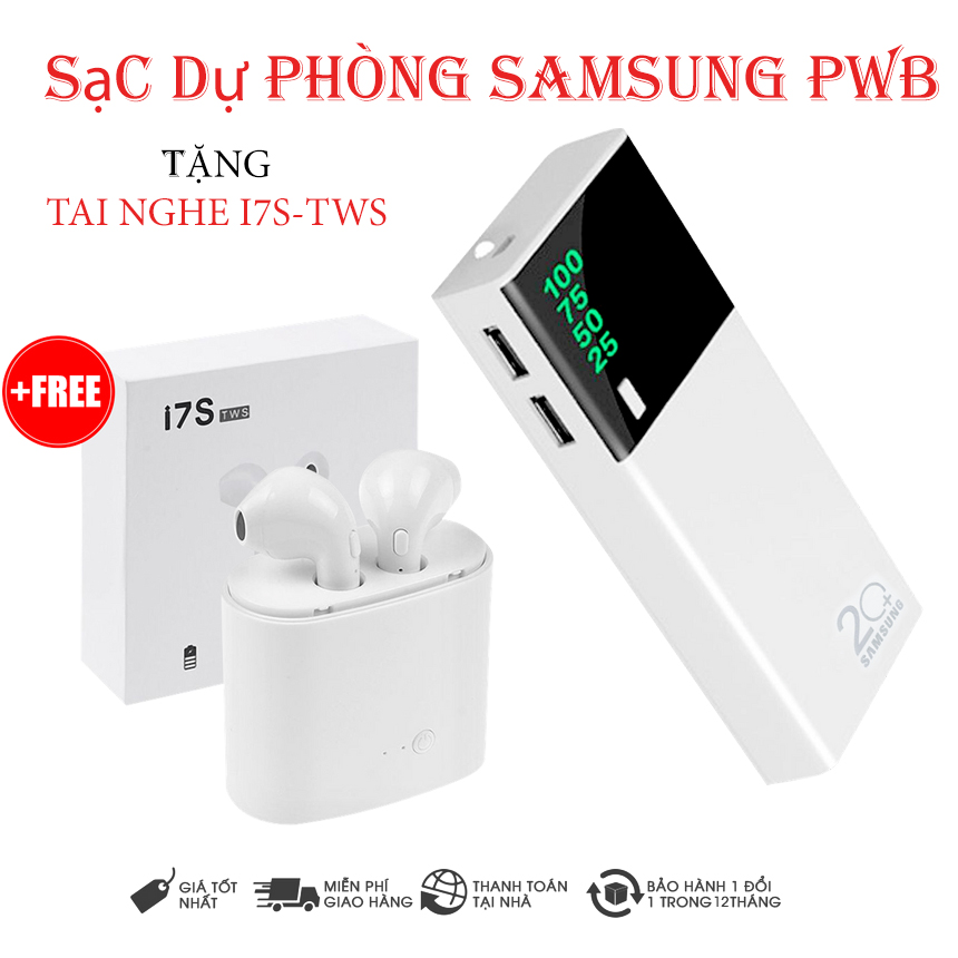 [HCM][GIẢM GIÁ HÔM NAY] Cách chọ mua Sạc dự phòng  Pin sạc dự phòng dung lượng 30000 mAh sạc dự phòng dự trữ năng lượng nhiều + Tặng tai nghe i7S-TWS  khi mua sạc dự phòng