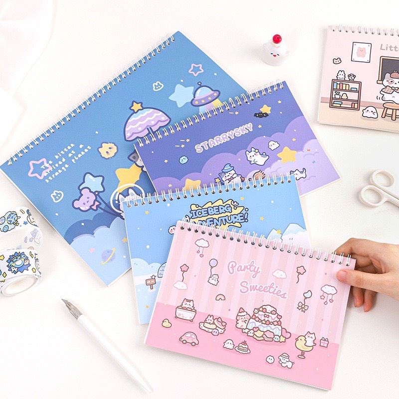 Sổ chiết và lưu trữ sticker, washi size A5/A4, có lò xo/ Sổ bảo quản hình dán washi tape
