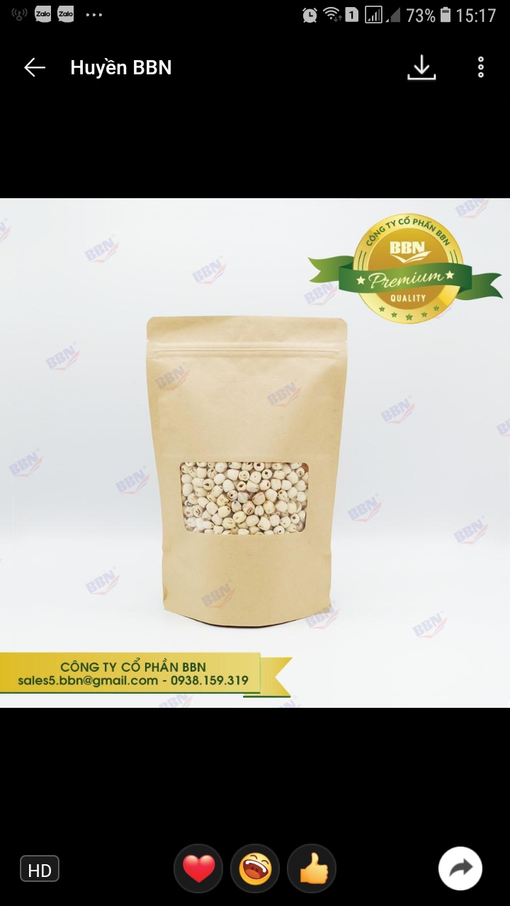 Túi giấy Kraft cửa sổ zipper 20x28cm (ĐVT Kg)