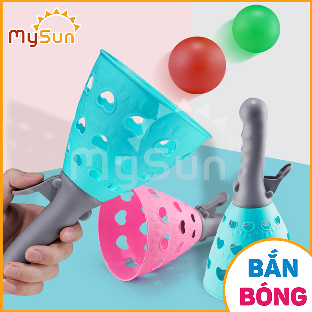 Đồ chơi vận động cho bé chụp bóng ngoài trời trong nhà - đồ chơi bắn bóng MySun.