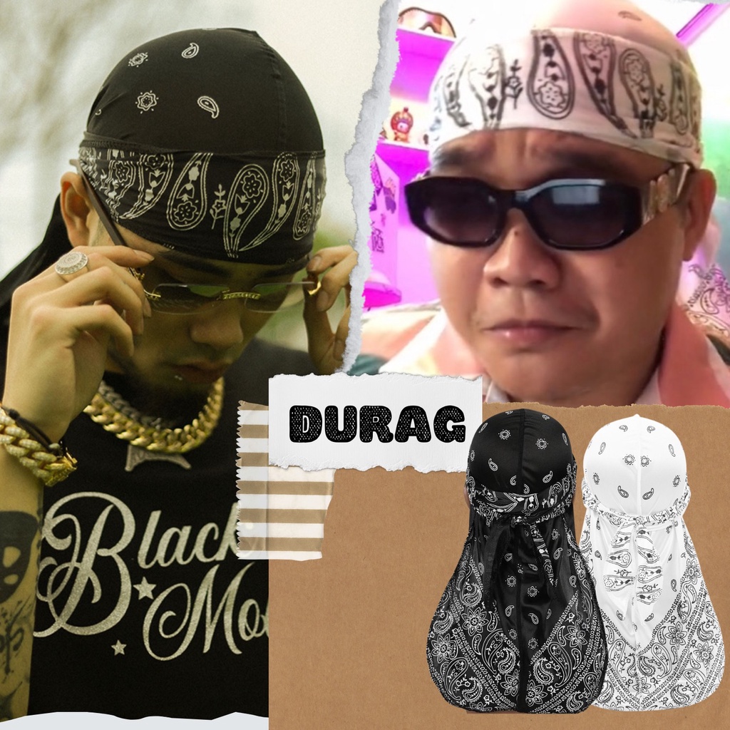PLAYAZ Khăn Quấn Đầu Bandana Hiphop - Silky Bandana Durag Hat - Hàng Nhập Khẩu Chính Hãng