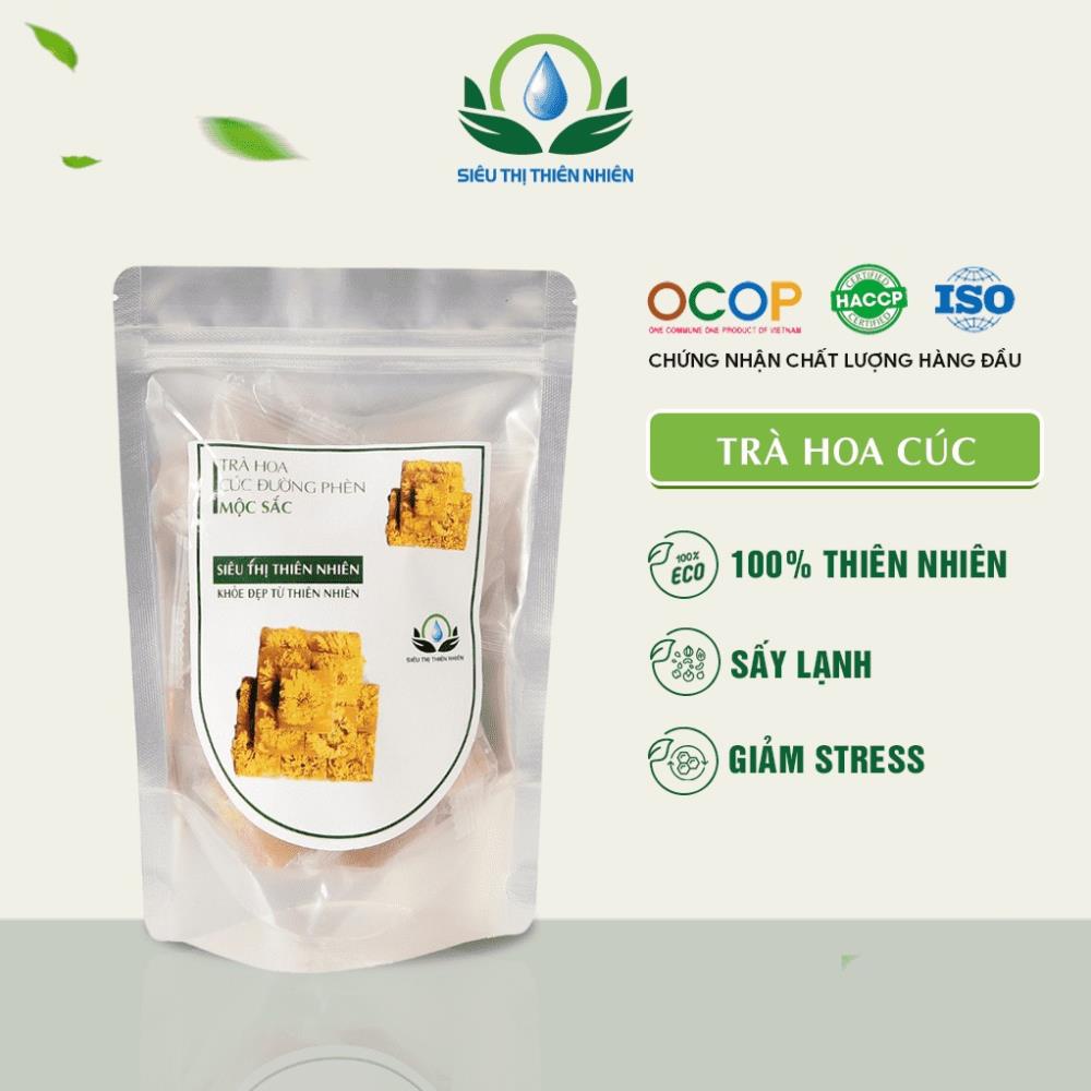 Trà hoa cúc đường phèn mộc sắc có vị ngọt, tính mát, dễ uống 200g túi