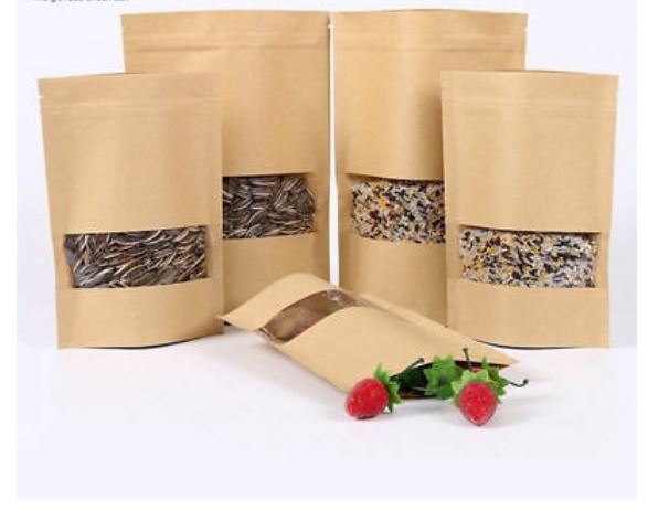 Combo 10 túi zip giấy kraft nâu/túi zip đựng thực phẩm nhiều size