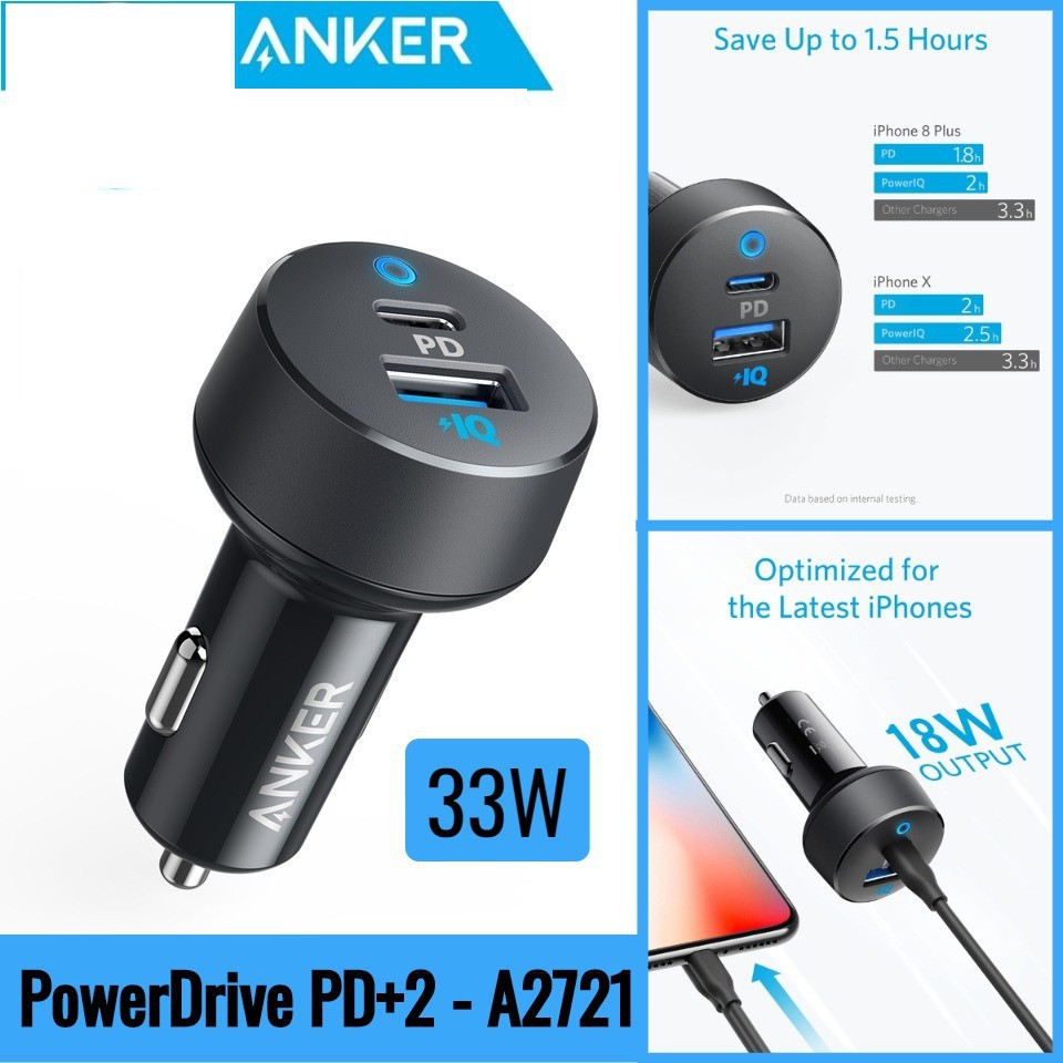 Tẩu sạc anker powerdrive pd 33w 2 cổng siêu mạnh mẽ