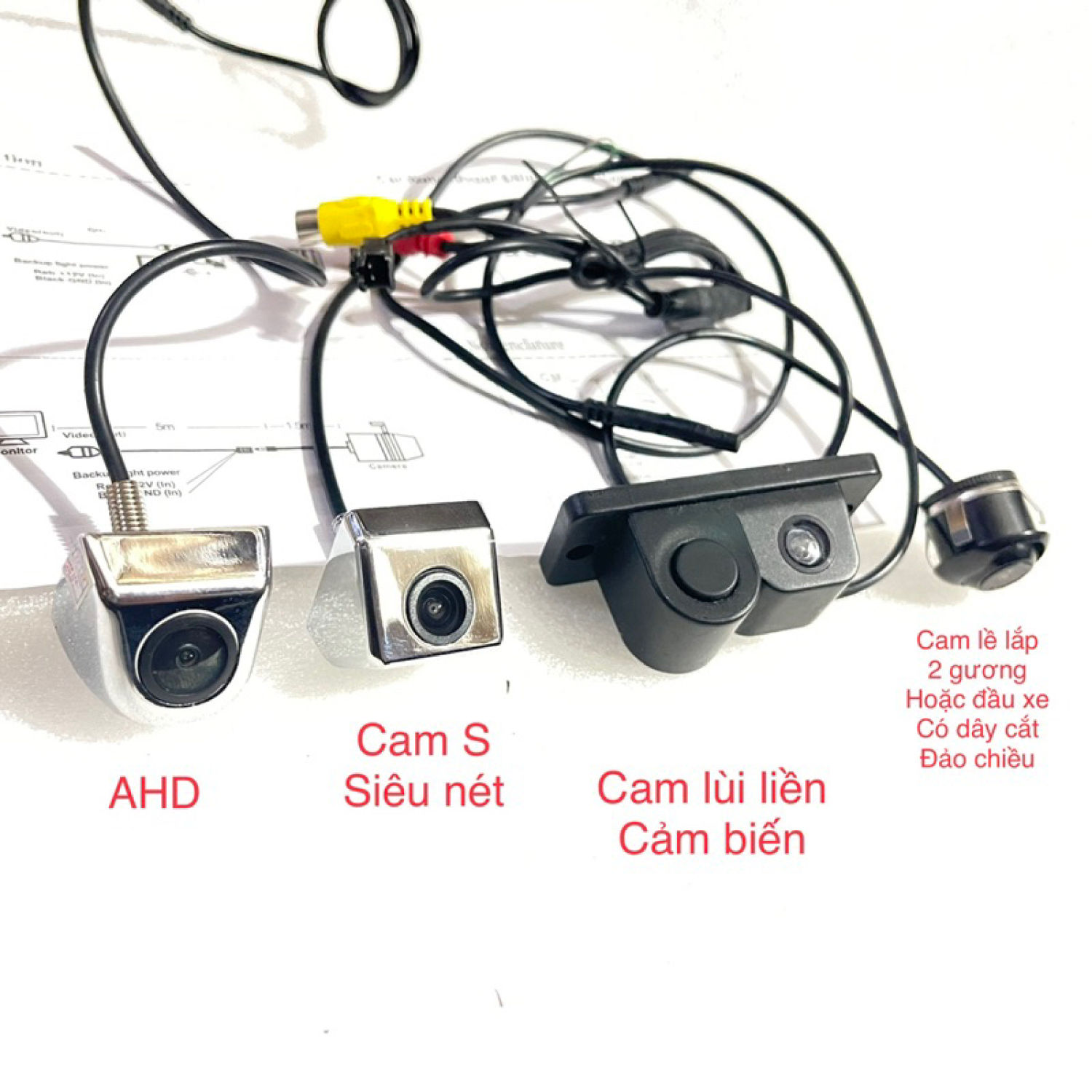 Camera Chip Sony tiến lùi cảm biến AHD siêu nét phụ kiện xe hơi oto cam