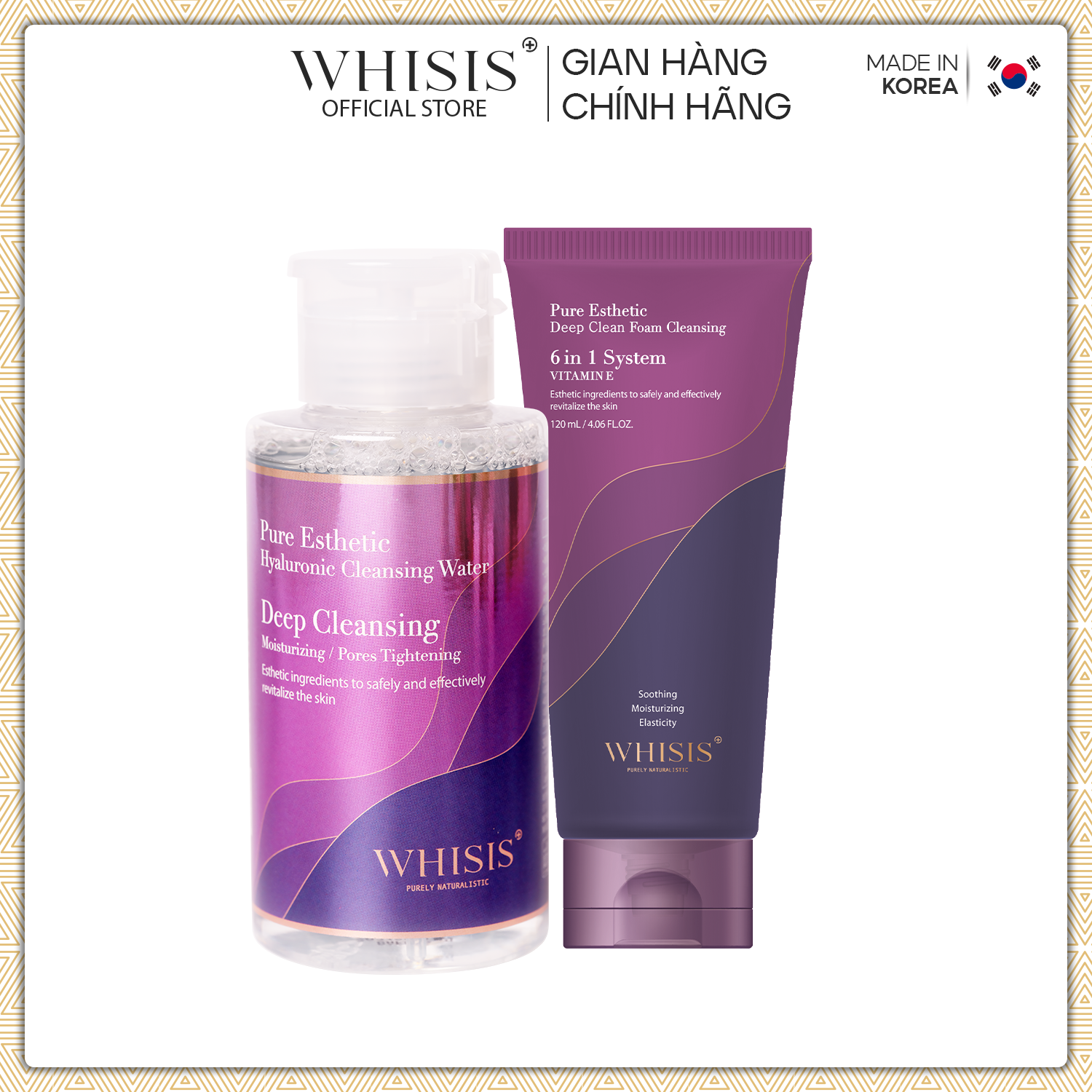 Combo làm sạch sâu dịu nhẹ dành cho da xỉn màu Whisis