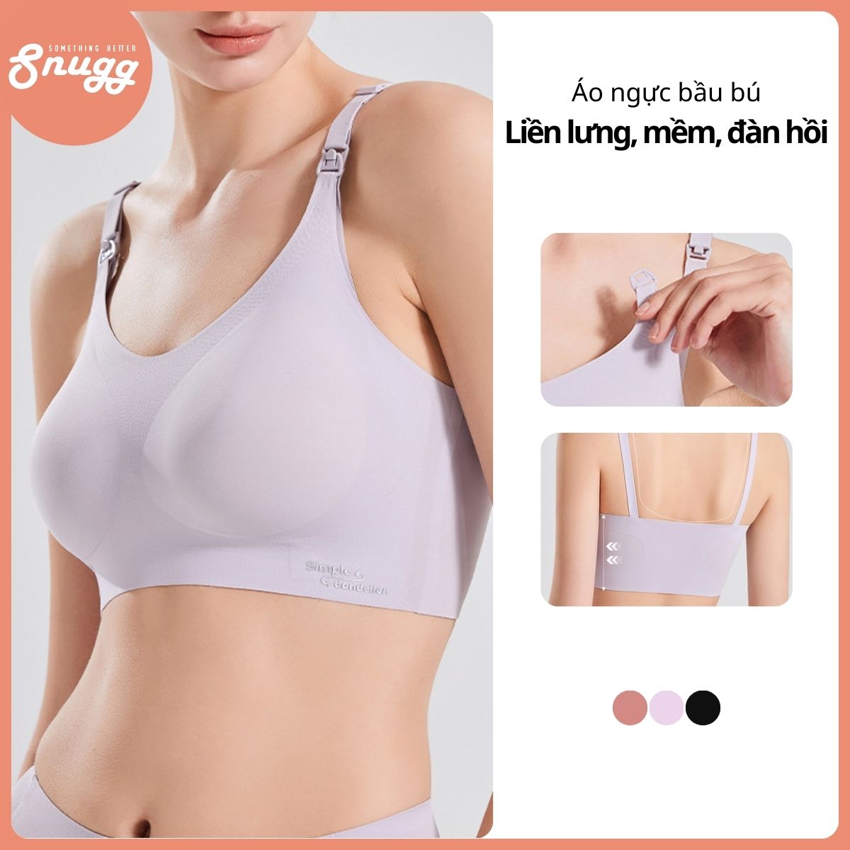 Áo ngực bầu bú đai lưng liền vải Lyocell mềm nhẹ mát, thoáng khí Dandelion - SNU2277