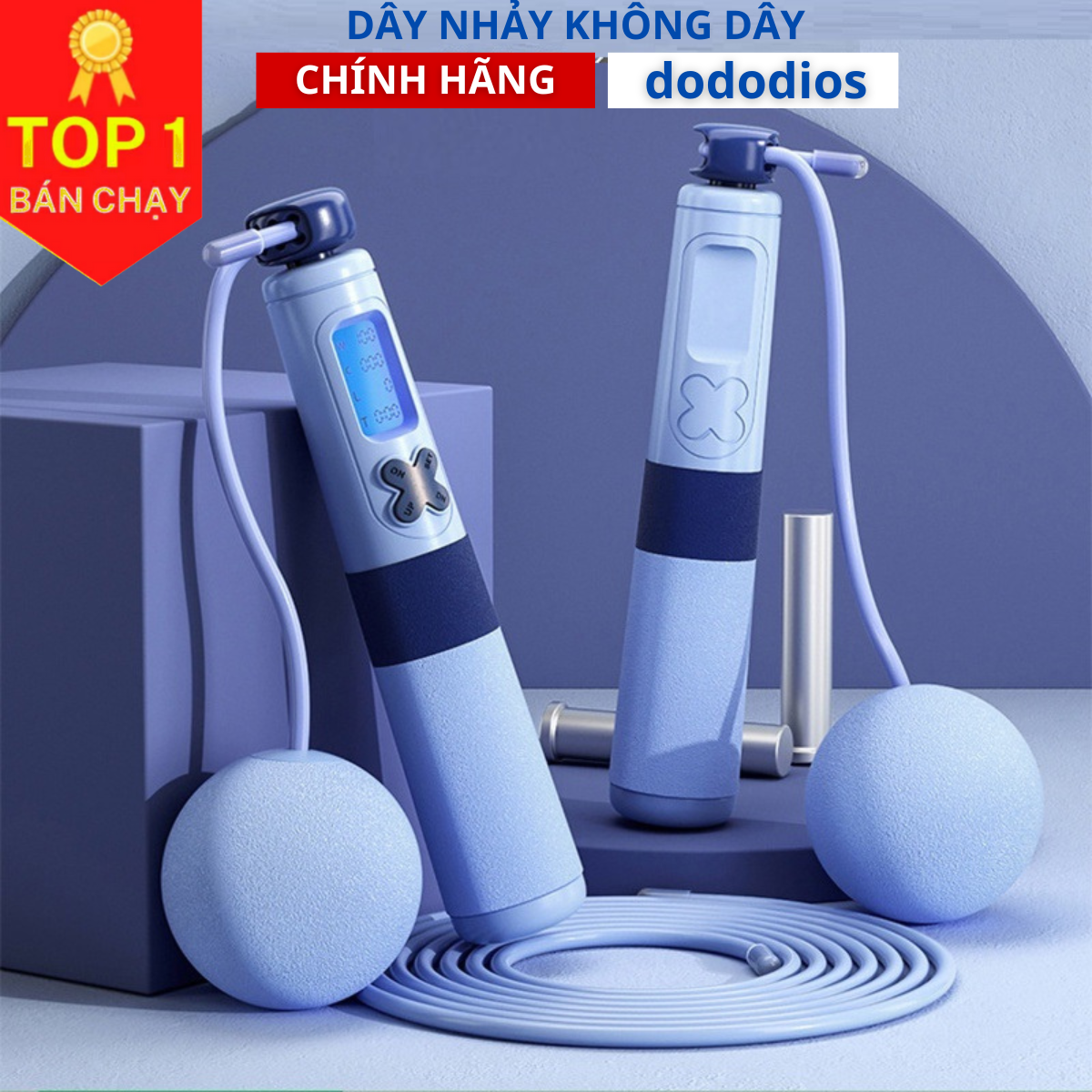 dây nhảy thể dục kèm tạ rèn luyện thể lực - chính hãng dododios