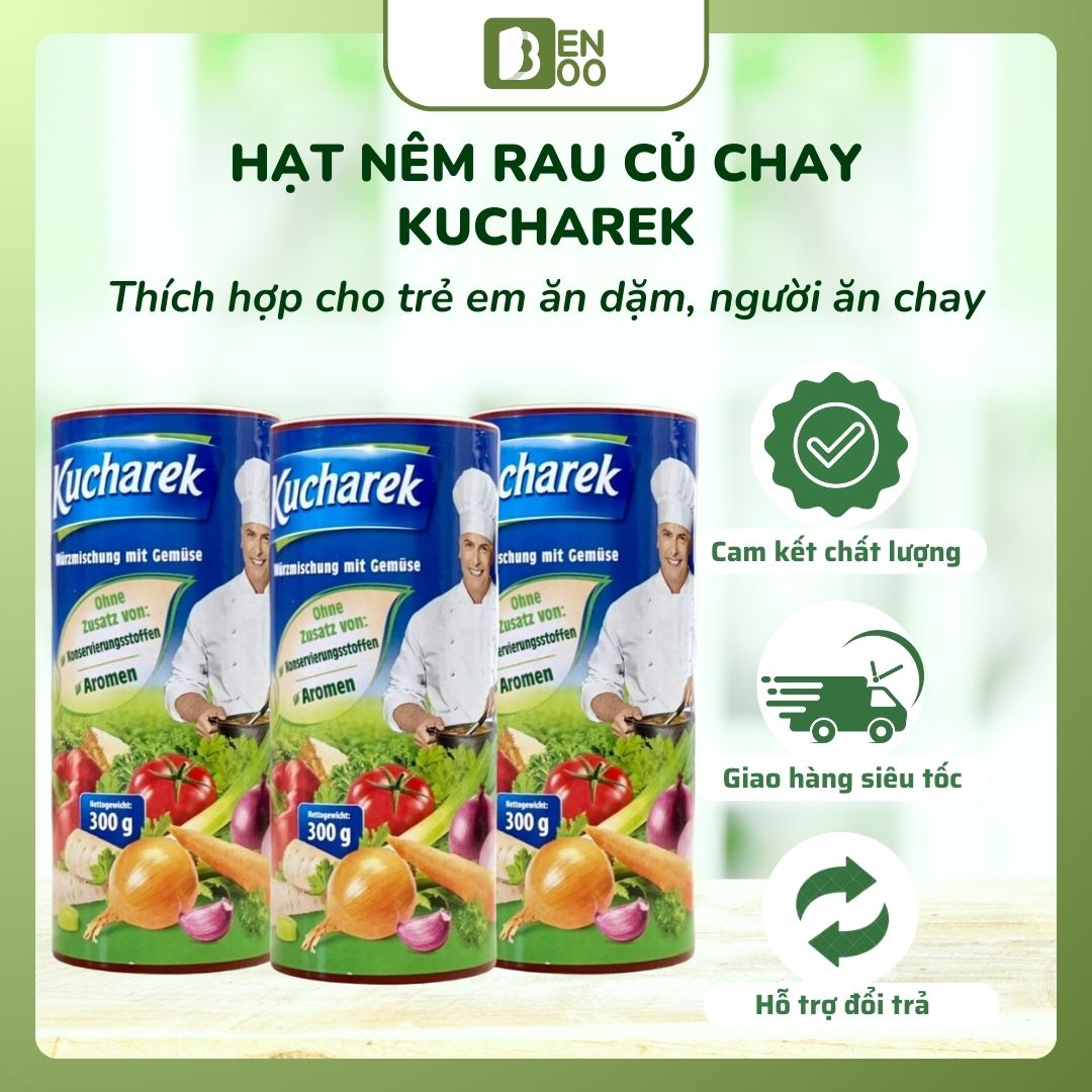 Hạt nêm rau củ Kucharek thích hợp cho trẻ em ăn dặm, người ăn chay Nhập Khẩu Đức An toàn cho sức khỏe Hộp 300g