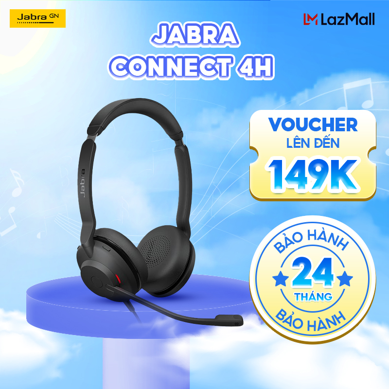 Tai Nghe Chụp Tai On-ear JABRA Connect 4H  Đan Mạch  USB C  2 microphone  Hàng Chính Hãng